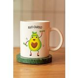 Avo-cardio Yazılı Baskılı Seramik Kahve Çay Kupası