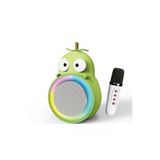 Avokado Figürlü Mini Karaoke Hoparlör Mikrofonlu Taşınabilir Kablosuz Ses Sistemi Led Işıklı