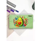 Avokado Love Desenli Kalem Kutusu Yıkanabilir Bez Kalemlik