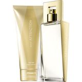 Avon Attraction Kadın EDT Parfüm ve Vücut Losyonu 100 ml Hediye Paketi Şık Tasarım