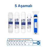 Avon Class 5 Aşamalı Su Arıtma Filtresi Kapalı Kasa Seti Vontron Membranlı Sediment Gac Karbon Granül Karbon Post Karbon 80 Gpd Ro Membran Filtre