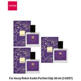 Avon Far Away Rebel Kadın Parfüm Edp 30 ml Oryantal Meyvemsi Koku 3 Adet