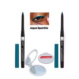 AVON Glimmerstick Asansörlü Göz Kalemi Pırıltılı - Aqua Sparkle 2'li + Lovider Cep Aynası Hediye