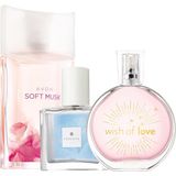 Avon Kadın Parfüm Seti Soft Musk Wish Of Love Perceive Üçlü Oryantal Ferah EDT