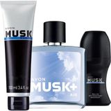 Avon Musk Air Edt 75 ml Erkek Parfüm Rollon ve Musk Marine Tıraş Sonrası Jel Paketi 8681298034209
