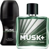 Avon Musk Metropolitano Erkek Parfüm ve Rollon Paketi - 50 ml - Yeşil