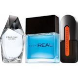 Avon Perceive 100 ml Erkek Edt+Avon V For Victory 75 ml Erkek Edt+Avon Real 30 ml Erkek Edt