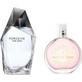 Avon Perceive Edt 100 ml Erkek + Wish Of Love Edt 50 ml Kadın 2li Set