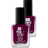 Avon Power Stay Gel Tırnak Cilası 10ML - Dark Dahlia Ikili Set - Renkli