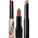 Avon Renkli Dudak Balmı Plum ve Ultra Beauty Cappucino, Marvellous Mocha Ruj Paketi Dolgunlaştırıcı Etki