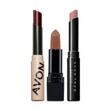 Avon Ultra Beauty Stylo Ruj Cappucino + Avon Ultra Mat Ruj Marvellous Mocha + Avon Tinted Lip Balm Renkli Dudak Balmı Plum