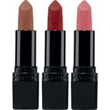Avon Ultra Mat Ruj Seti: Marvellous Mocha, Red Supreme ve Pure Pink Renkli Dolgunlaştırıcı 3'lü Paket