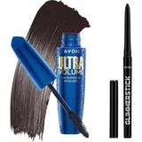 Avon Ultra Volume Waterproof Maskara + Glimmerstick Blackest Black Göz Seti - Suya Dayanıklı Göz Seti