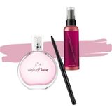 Avon Wish Of Love + Attraction Sensation Vücut Spreyi + Glimmerstick Suya Dayanıklı Göz Kalemi
