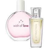 Avon Wish Of Love EDT 50ML ve Attraction EDP 30ML Kadın Parfüm Seti, Meyveli Koku
