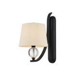 Avonni AP-1597-1BSY-S Siyah Boya Aplik E27 Metal Cam H: 32 cm, WxD: 22x10 cm