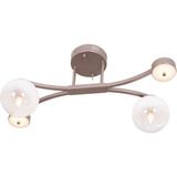Avonni AR-1961-4CP Cappucino Kaplama Modern Avize E14 Metal Cam H: 35 cm, WxD: 30x63 cm - Açık Kahverengi