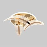 Avonni AR-55044-3S Sarı Kaplama Klasik Avize LED Metal Kristal H: 15 cm, Ø: 45 cm