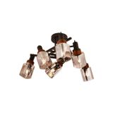 Avonni AR-60415-6BSY Siyah Boya Modern Metal Ahşap Avize