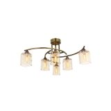 Avonni AV-1373-6E E14 Metal Cam 60 cm Eskitme Kaplama Modern Avize