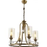 Avonni AV-1597-4E Eskitme Kaplama Modern Avize E27 Metal Cam H: 85 cm, Ø: 50 cm