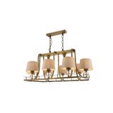 Avonni AV-1597-8ES-YM Eskitme Kaplama Modern Avize E27 Metal Cam H: 70 cm, WxD: 92x55 cm