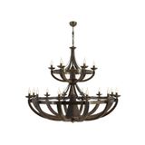 Avonni AV-1644-12+6E E14 Metal Ahşap 147 cm Eskitme Kaplama Modern Avize