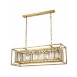 Avonni AV-1667-4Y-EB Eskitme Boya Modern Avize E27 Metal Kristal H: 60 cm, WxD: 80x22 cm