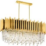 Avonni AV-1706-S85X40 Sarı Kaplama Modern Avize E27 Metal Kristal H: 80 cm, WxD: 85x40 cm