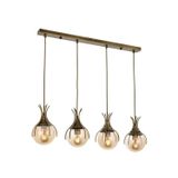 Avonni AV-1766-4EY Eskitme Kaplama Modern Avize E27 Metal Cam H: 80 cm, WxD: 70x13 cm