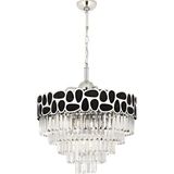 Avonni AV-1823-K60 Krom Kaplama Modern Avize E27 Metal Kristal H: 115 cm, Ø: 58 cm