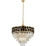 Avonni AV-1823-S60 Sarı Kaplama Modern Avize E27 Metal Kristal H: 115 cm, Ø: 58 cm