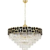Avonni AV-1823-S80 Sarı Kaplama Modern Avize E27 Metal Kristal H: 115 cm, Ø: 80 cm