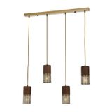 Avonni AV-1830-4EY Eskitme Kaplama Modern Metal Ahşap Avize