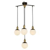 Avonni AV-1838-4BSY Siyah Boya Modern Avize E27 Metal Cam H: 110 cm, Ø: 54 cm