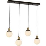 Avonni AV-1838-4Y-BSY Siyah Boya Modern Avize E27 Metal Cam H: 110 cm, WxD: 80x15 cm