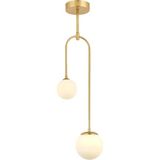 Avonni AV-1897-2BSA Sarı Boya Modern Avize G9 Metal Cam H: 130 cm, WxD: 20x12 cm