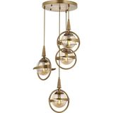 Avonni AV-1899-4ET Eskitme Kaplama Modern Avize E14 Metal Cam H: 100 cm, Ø: 35 cm