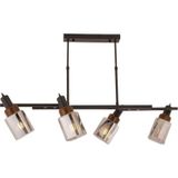Avonni AV-1920-4Y-BSY Siyah Boya Modern Metal Ahşap Avize