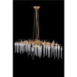 Avonni AV-4168-12BSA-YM Sarı Kaplama Modern Avize G4 Metal Kristal H: 115 cm, WxD: 130x55 cm