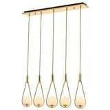 Avonni Av-4316-5sy Sarı Kaplama Modern Avize G9 Metal Cam 80x10 Cm