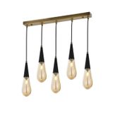 Avonni AV-60059-5EY Sarı/Siyah Boyalı Modern Avize 90x10cm Sarı Avize