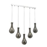 Avonni AV-60092-5KY Krom Kaplama Modern Avize, E14, Metal, Cam, 80x15cm