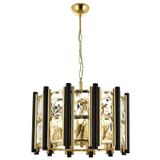 Avonni AV-60099-S50 Sarı/Siyah Kaplama Modern E14 Metal Cam 50cm Avize