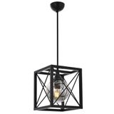Avonni AV-60127-1BSY Siyah Boyalı Modern E27 Metal Cam 25x25 cm Avize