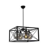Avonni AV-60127-4BSY Siyah Boyalı Modern E27 Metal Cam 45cm Avize