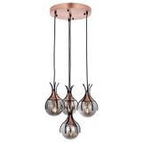 Avonni AV-60161-4T-BSY Siyah Boyalı Modern E27 Metal Cam 40cm Avize