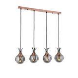 Avonni AV-60161-4Y-BSY Siyah Boyalı Modern E27 Metal Cam 70x13cm Avize