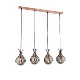 Avonni AV-60161-4Y-BSY Siyah Boyalı Modern Metal Cam cm Avize