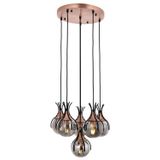 Avonni AV-60161-6T-BSY Siyah Boyalı Modern E27 Metal Cam 50cm Avize